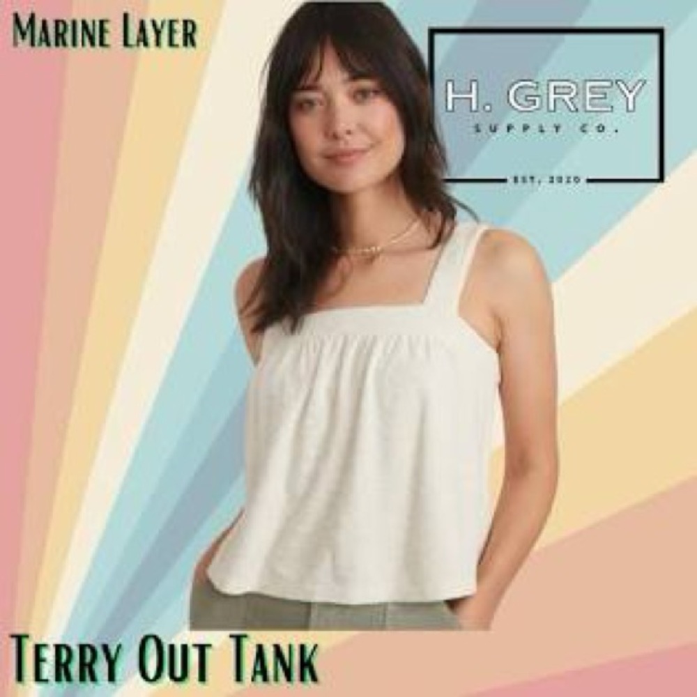 Marine Layer Cream Tank Top with Square Neckline